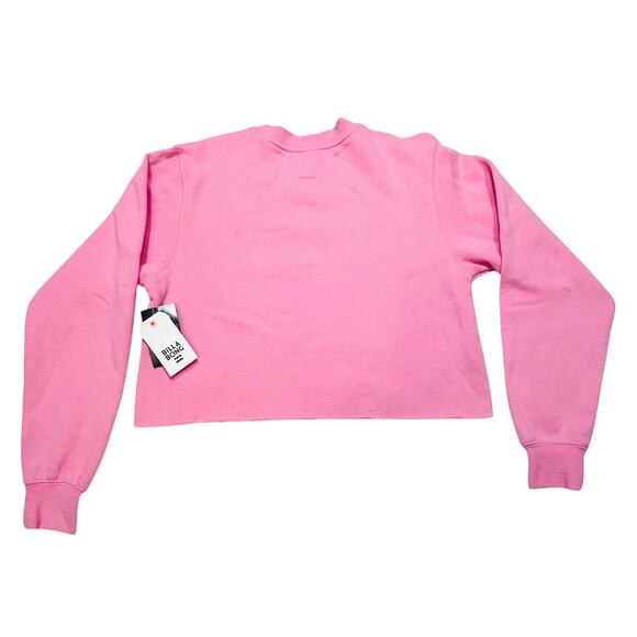 Billabong Chop Up Sweater Women Medium Pink Sweatshirt New - Picture 2 of 7